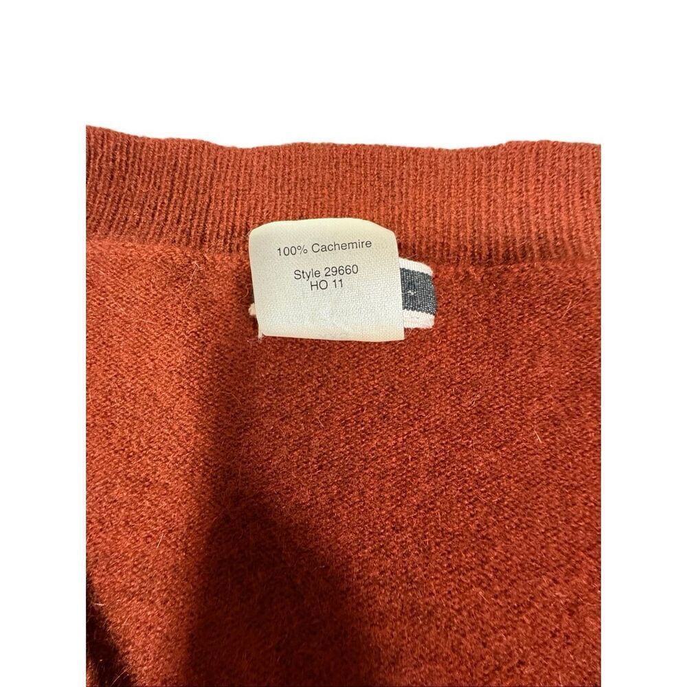 J.Crew V Neck Women XXS Cashmere Sweater Burnt Orange Classic - Picture 4 of 5